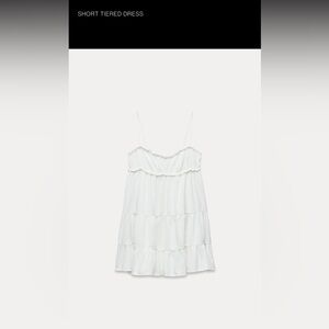 Zara White Short Tiered Mini Dress